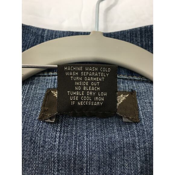 Neeso Denim Jean Jacket Womens 1X‎ Lightweight Cropped Embellished Embroidered - Picture 9 of 9